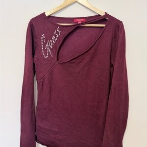 Wine Colored Long Sleeve Top